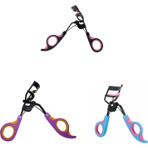 Mini Plastic Carbon Steel Eyelash Curler Clipper Tweezer Double Color Artificial Eyelashes Extension Applicator