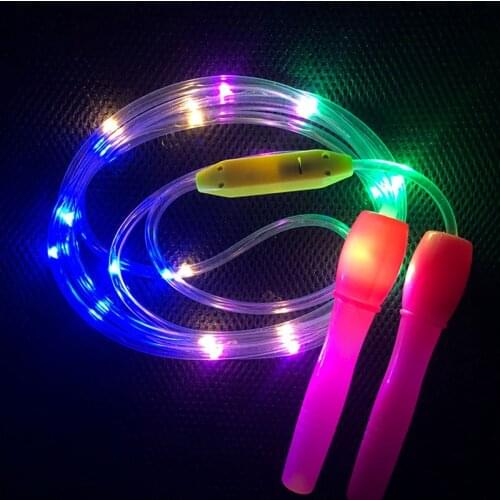 School Children Fitness Jump Ropes LED Light Up Skipping Kids Luminous Home Body Exercise Rope Color Random