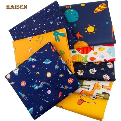 Printed Twill Cotton Fabric Cartoon Animal Series Sewing Quilting Cloth For Baby&Child DIY Bed Sheet Clothes Handicraft Material
