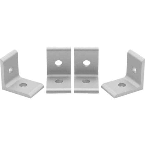 GTBL 4 Pcs L Corner Bracket, Connector Corner Angle Bracket Connection Joint For Aluminum Profile (Silver)