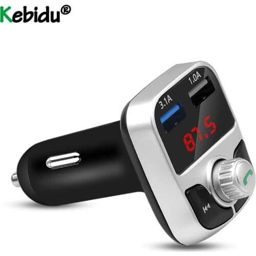 Universal Dual USB Bluetooth Car Charger For Phone Charger FM Transmitter MP3 Radio Player Voltage LED Display