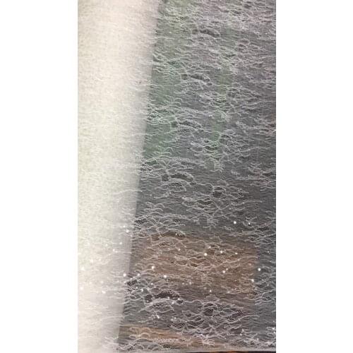 Stock 10yard/bag ch010# White lace mesh fabric with sequins lace fabric for bridal wedding dress/sawing Free shipping