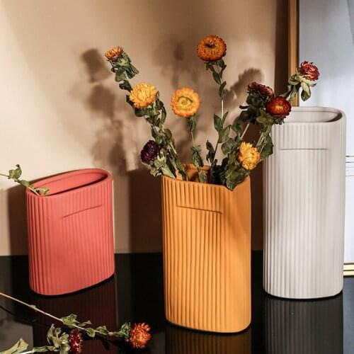 Nordic Vase Home Decor Ceramic Vase Living Room Decoration Minimalist Decor White Vases Table Decoration Accessories Gifts