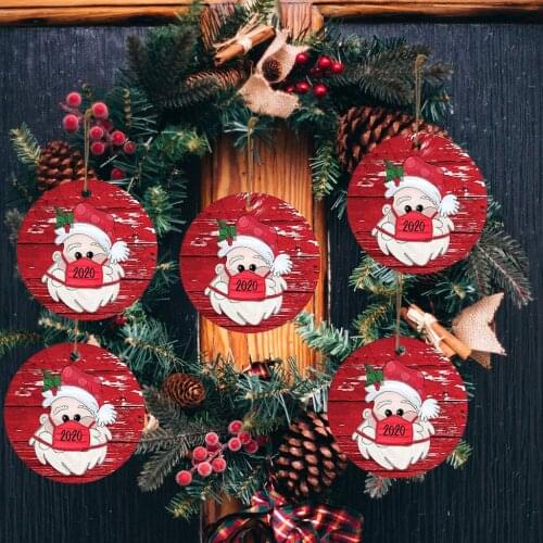 1/5/10 PC 2020 Christmas Ornament Santa Wearing A Face Mask Decorate Personalized Christmas Tree Decoration Happy New Year 2021