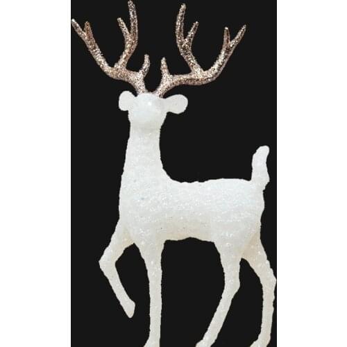 1PC Christmas Crystal Elk White Glitter Dessert Cake Decor Merry Christmas Happy New Year Home Decor 2021 Kids Naviidad Gifts