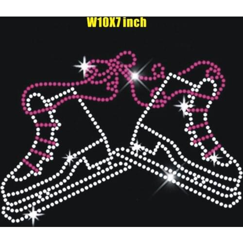 2pc/lot Skate shoes iron on applique patches hot fix rhinestone transfer motifs transfer on design for shirt dress coat