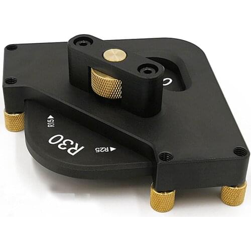 4-in-1 Half Round Corner Radius Quick-jig Router Table Template Jig Arc Angle Half Fillet Locator Jig for Woodworking Trimming T