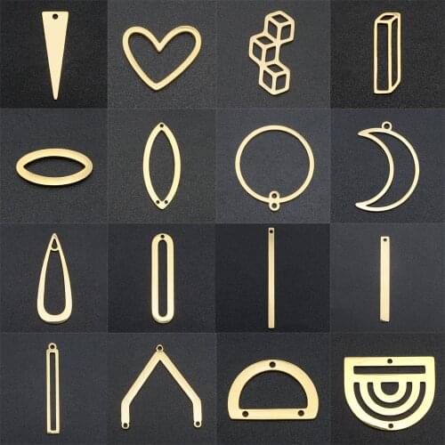 5pcs/lot 100% Stainless Steel Different Geometric DIY Earring Connectors Findings Charm Pendant Wholesale OEM Order Accepted