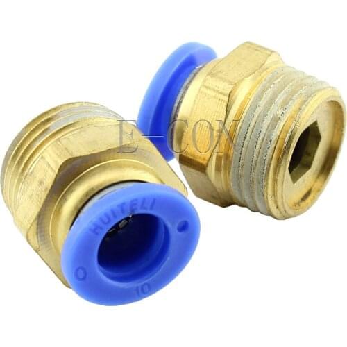 5pcs Male Connector 10mm Tube 1/2 BSPT Threaded Pneumatic Quick Release Air Fitting