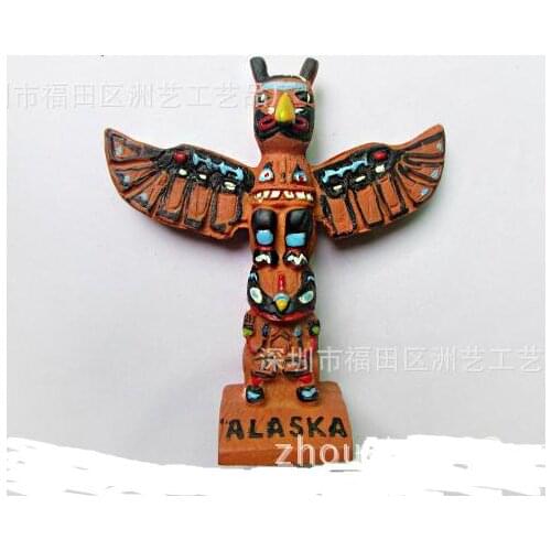 American Alaska Totem Travel fridge stickers