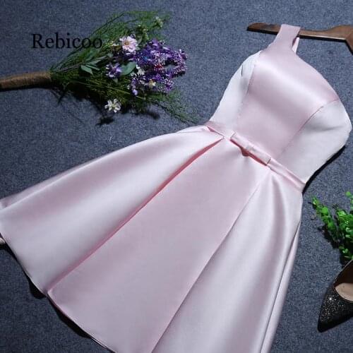 Light color Bride Sisters Satin Dresses for Annual Meeting Wedding Party Dress