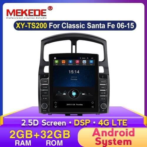 MEKEDE Tesla Android Car Multimedia Player radio GPS Navigation For Hyundai Classic Santa Fe 2006 2009-2015 Car Audio Stereo