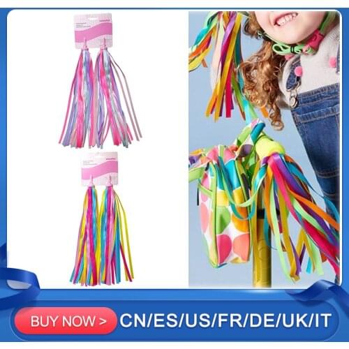 Kids Colorful Streamers Scooter Bike Handlebars Streamers Tassel Ribbons Accessories For Boys Girls Bike Decoration