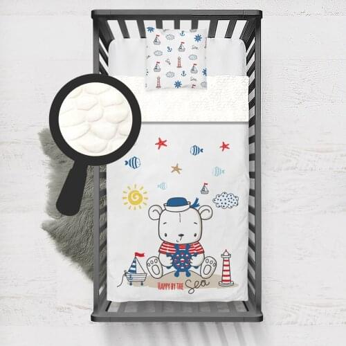 Kids Minky Blanket Super Soft and Warm Blankets Children for Couch and Bed Sailor Bear Blue Red Model 026