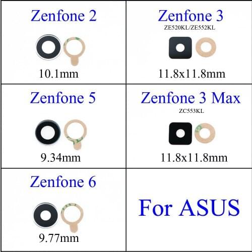 For Asus Zenfone 2 ZE550ML ZE551ML zenfone5 5 A500CG A500KL zenfone6 6 A600CG Zenfone 3 max Rear Camera Glass Lens With Sticker