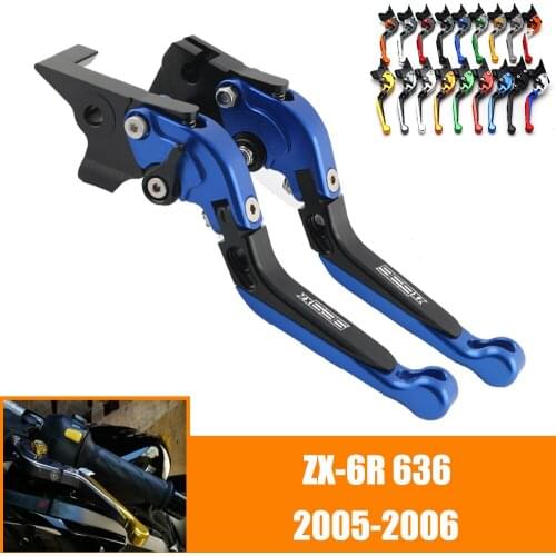 For KAWASAKI ZX 6R 636 ZX-6R 2005 2006 05 06 CNC Motorcycle Adjustable Brake Clutch Lever Levers Folding