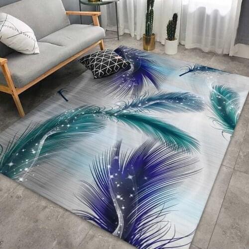 Cartoon Feather Pattern Home Carpets for Living room Bedroom Area Rugs Child Room Play Floor Rug 3D Printing Kids Game Crawl Mat