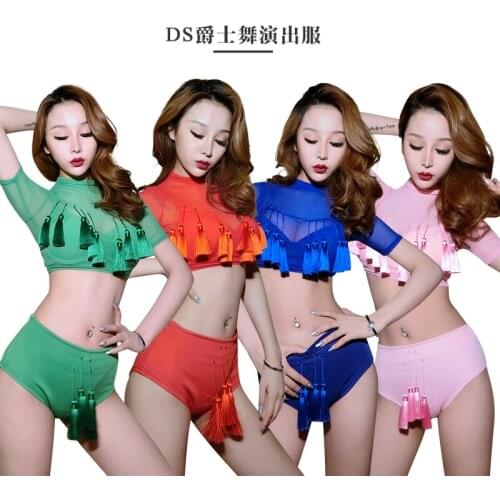 Ds Costume New Dj Female Singer Dance Costume Sexy Multicolor Tassel Gogo Performance Clothing Rave Outfit DJ Dance Costume 2020