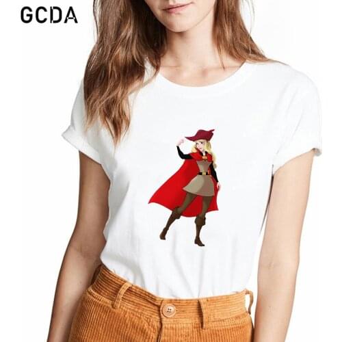 Cool Summer Loose Women T Shirt Casual Short Sleeve Sleeping Beauty Princess Aurora Cosplay Prince Print Tshirt Summer Tops