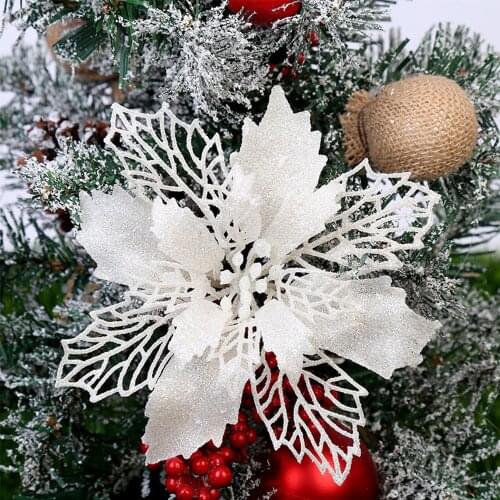 YORIWOO Artificial Christmas Flowers Fake Merry Christmas Tree Decorations For Home 2019 Gift Xmas Ornament Happy New Year 2021
