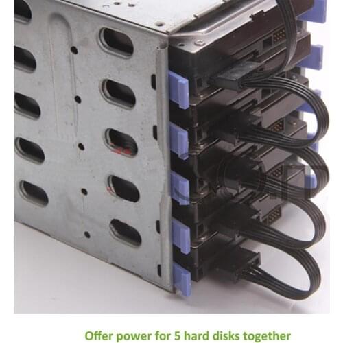 4Pin 1 to 5 IDE SATA 15Pin Hard Drive Power Supply Splitter Cable Cord for PC