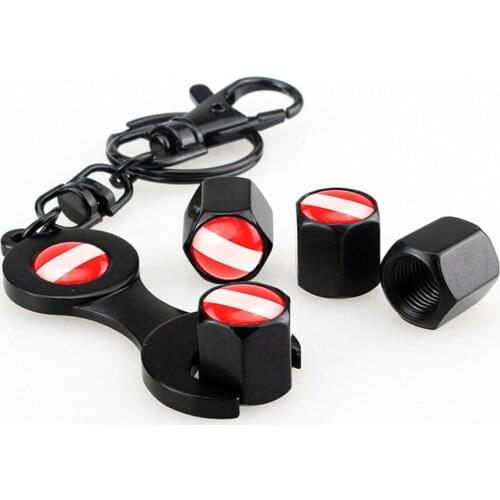 Wrench Keychain + 4Pcs For Chevrolet Cruze Captiva Aveo Bolt Anti-theft And Dustproof Moto Bicycle Valve Caps Wheel Tires Parts