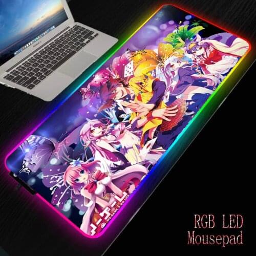 MRGBEST No Game No Life Anime Mouse Pad RGB Mat Laptop Gaming Mousepad Grande Gamer Mouse Pad Fashion Office Desk Computer Pad