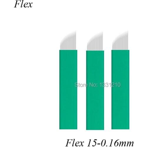 Lâminas Agulhas 15 Flex Micropigmentação 0.16mm Tebori Barato Tattoo Manual Semi Permanent Makeup Blades For Tobori Pen