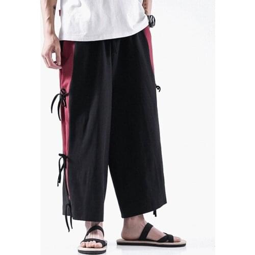 Baggy Pantalon 2020 Chinese Style Casual Pants Coton Linen Kung Fu Pantalon Ample Large Traditional Chinese Pants Man 10968