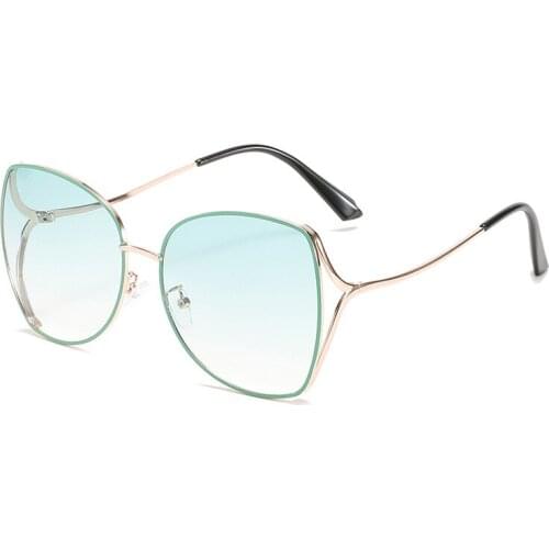 Fashion womens polygonal sunglasses metal sunglasses ocean piece womens glasses new net Red Sunglasses