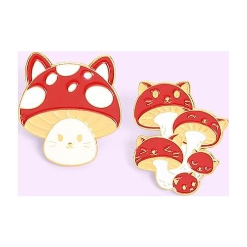 Cartoon Creative Cute Mushroom Shaped Brooch Jewelry Wild Badge Paint Brooch