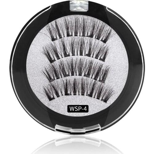Newest Magnetic lashes 4 magnets easy to apply no adhesive needed reusable false eyelashes natural 6sets/lot drop shipping