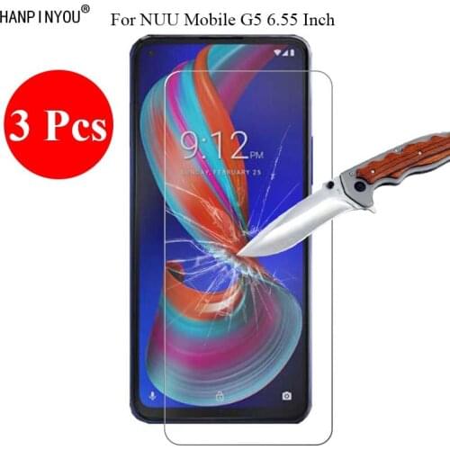 3 Pcs/Lot New 9H 2.5D Tempered Glass Screen Protector For NUU Mobile G5 6.55" Protective Film + Clean Tools