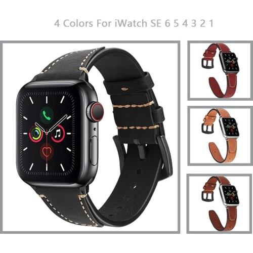 New Leather Bracelet for Apple Watch Band 6 SE 5 4 40mm 44mm Belt Wristband Strap for iWatch Bands Series 3 38mm 42mm Watchband
