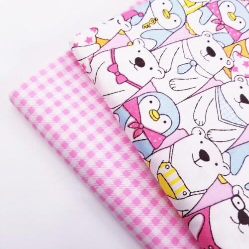 Pink Series Pure Cotton Twill Fabric Plaid/Animal Pattern Printing Bedding Pillow Home Textile Cotton Fabric For Kids & Child