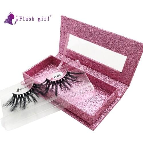 Flash Girl natural eyelash with beautiful box FL06 thick 25mm 100% handmade natural soft eyelashes