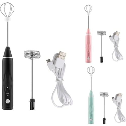 Milk Coffee Frother Handheld,USB Rechargeable 3 Speeds Electric Milk Foam Maker Blender Mixer for Coffee,Egg Whisk