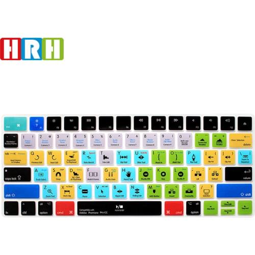 HRH Adobe Premiere Pro CC Shortcuts Silicone Keyboard Skin Keypad Protector For Apple Magic MLA22B/A US For Adobe Keyboard Cover