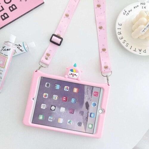 Kids Cartoon Skin for Ipad 10.2 Case 2019 Kids Silicon Tablet Shell Stand Cover for Ipad 7th 10.2 A2200 A2198 A2197 Funda+Straps