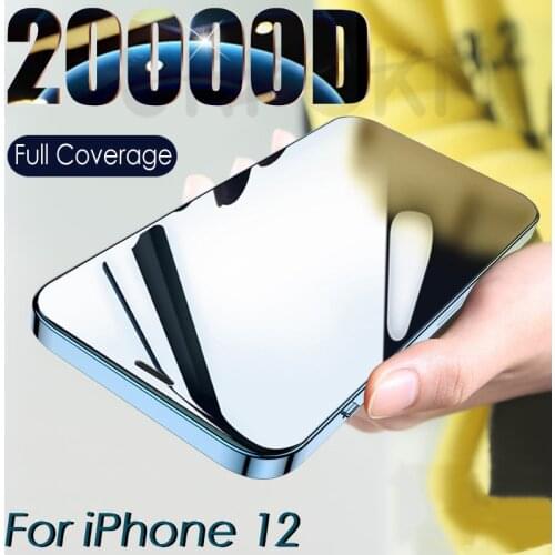 20000D Curved Full Cover Glass On For iPhone 12 Mini 11 12 Pro X XR XS Max SE 6 6S 7 8 Plus Tempered Glass Film Screen Protector