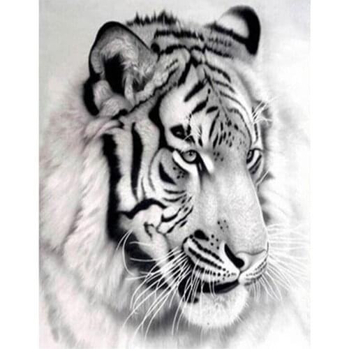 Full Drill 5D DIY Tiger Cross Stitch Resin Embroidery Flores Wall Stickers Mosaic Diamond Painting Home Decor FC830
