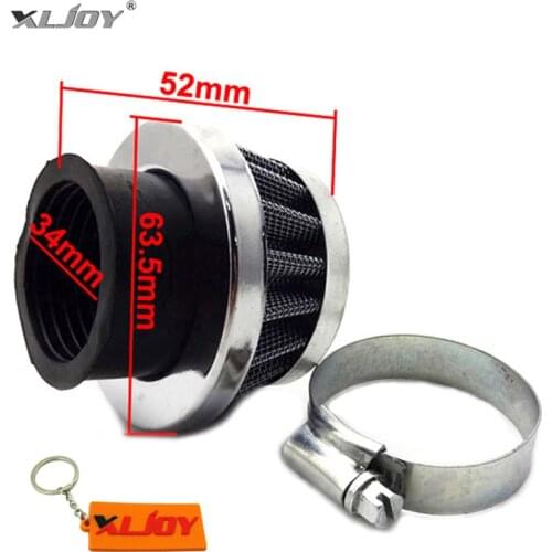 XLJOY 35mm Air Filter Chromed Pod Cleaner For 2 Storke Moped Scooter 50cc 70cc 90cc 110cc Pit Dirt Bikes ATV Quad