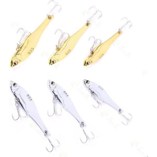 1Pcs Metal VIB Lures 10g 15g 20g Vibrations Spoon Lure Fishing Bait Bass Artificial Hard Bait Cicada Lure VIB Bait 3D Eyes
