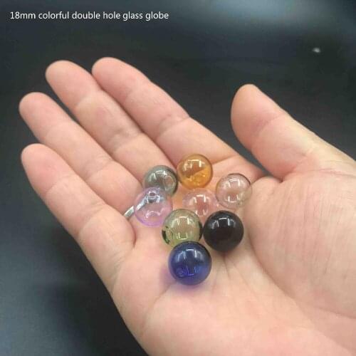 18mm double hole color ball glass globe pendant glass bottle vial pendant perfume oil necklace accessories handmad decor 100pcs