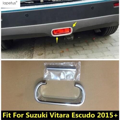 Lapetus Accessories Fit For Suzuki Vitara Escudo 2015 - 2019 ABS Chrome Rear Back Tail Brake Parking Lights Lamp Cover Trim 2Pcs