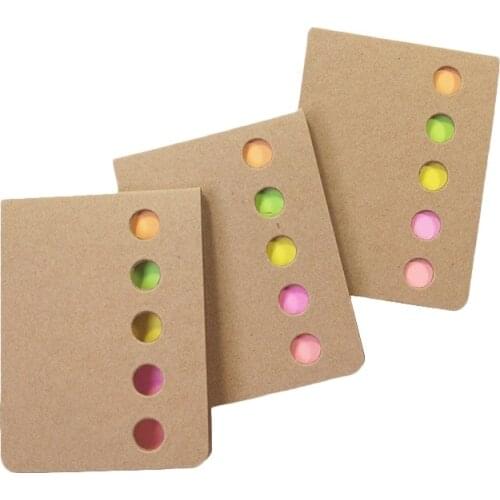 50packs Simple color Kraft Paper Notepad candy color sticky memo pad Paper sticky note sticker message post Wholesale