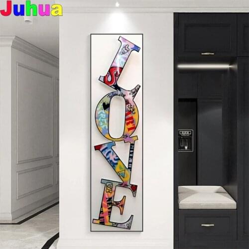 Graffiti LOVE Letter Abstract diy Diamond Painting mosaic stitch Set Diamond Full Square/round 5d diamond Embroidery Home Art