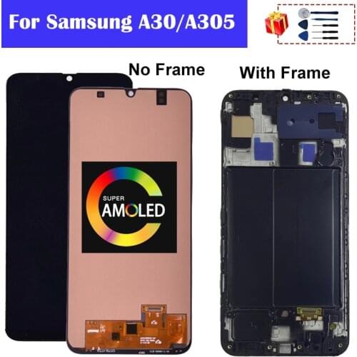 AMOLED For Samsung galaxy A30 LCD SM-A305FN/DS A305F/DS A305 LCD Display + Touch Screen Digitizer Assembly For Samsung A30 LCD