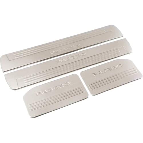 Free shipping Stainless Steel Side Door Sill Scuff Plate Trim 4pcs Fit For Mitsubishi Pajero V97 V93 V73 2007 -2018