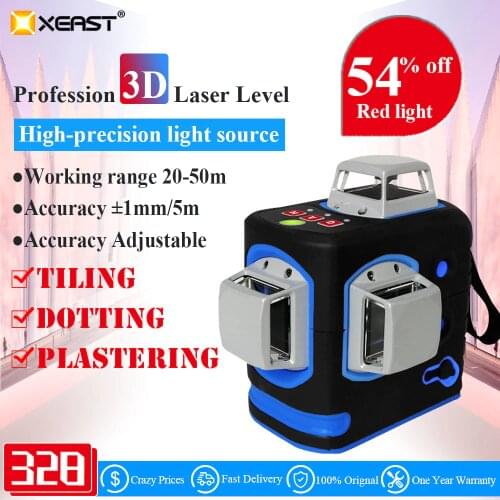 Professional XEAST XE-68R Pro Laser Level 12 Lines 3D Level 360 Horizontal And Vertical Cross Super Powerful Red Laser Level